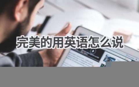 完美的用英语怎么说
