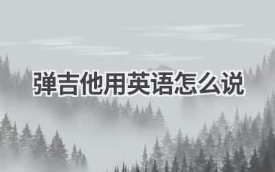 弹吉他用英语怎么说