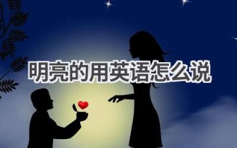 明亮的用英语怎么说