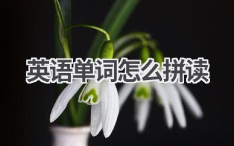 英语单词怎么拼读