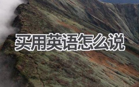 买用英语怎么说