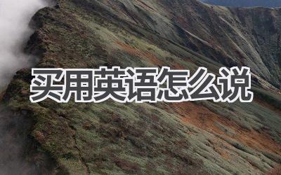 买用英语怎么说