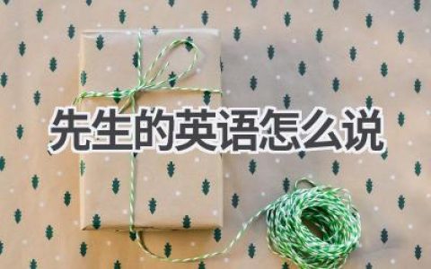 先生的英语怎么说