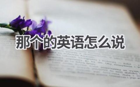 那个的英语怎么说