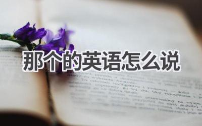 那个的英语怎么说