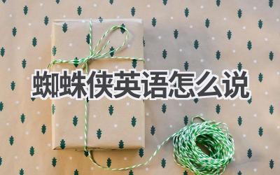 蜘蛛侠英语怎么说