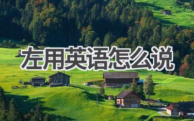 左用英语怎么说