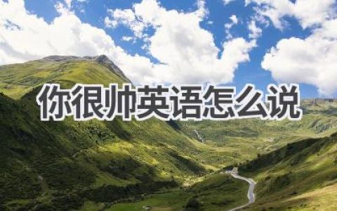 你很帅英语怎么说