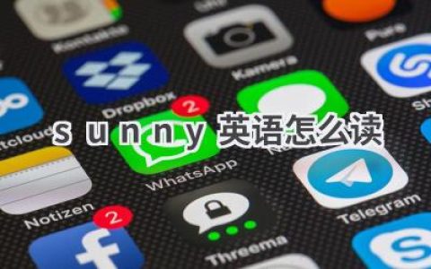 sunny英语怎么读