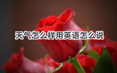 天气怎么样用英语怎么说