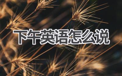 下午英语怎么说