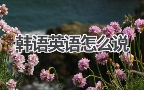 韩语英语怎么说