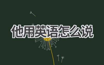 他用英语怎么说