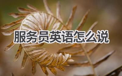服务员英语怎么说