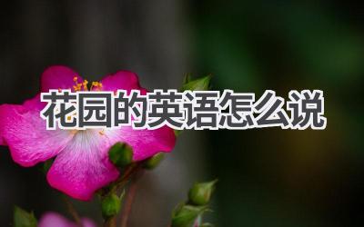 花园的英语怎么说