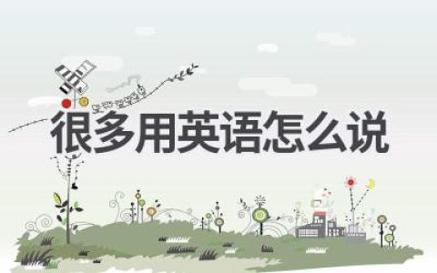 很多用英语怎么说