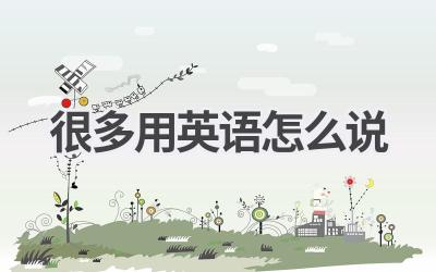 很多用英语怎么说