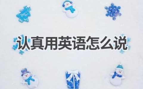 认真用英语怎么说