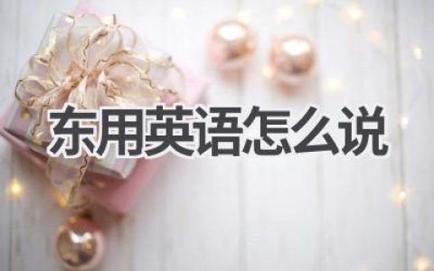 东用英语怎么说
