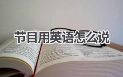 节目用英语怎么说