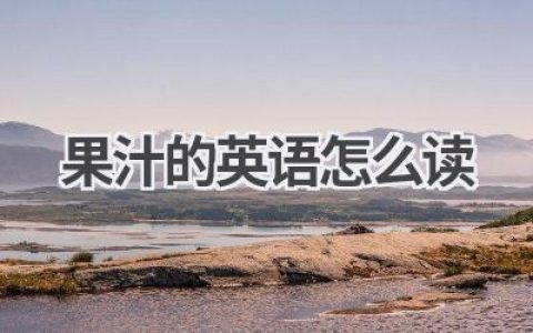 果汁的英语怎么读