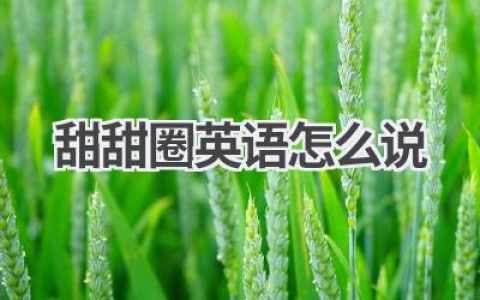 甜甜圈英语怎么说