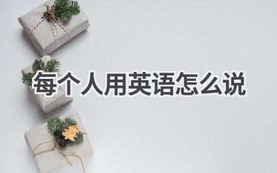 每个人用英语怎么说