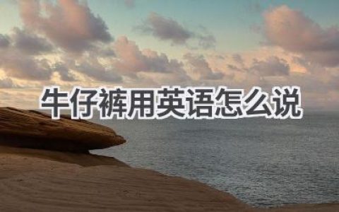牛仔裤用英语怎么说