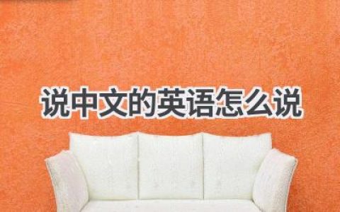 说中文的英语怎么说