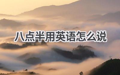 八点半用英语怎么说