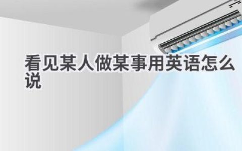 看见某人做某事用英语怎么说