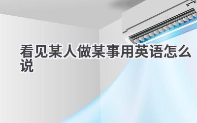 看见某人做某事用英语怎么说