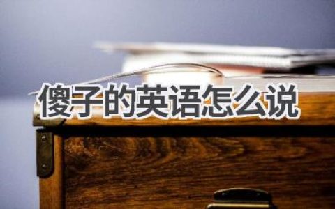 傻子的英语怎么说