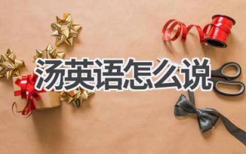 汤英语怎么说