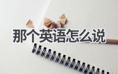 那个英语怎么说