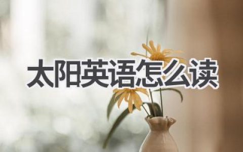太阳英语怎么读