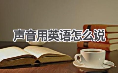 声音用英语怎么说