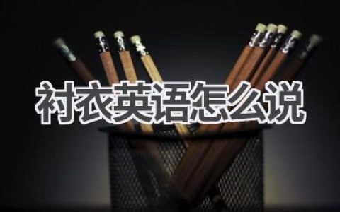 衬衣英语怎么说