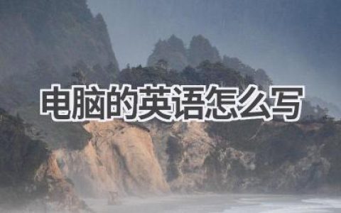 电脑的英语怎么写