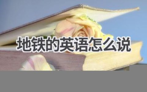 地铁的英语怎么说