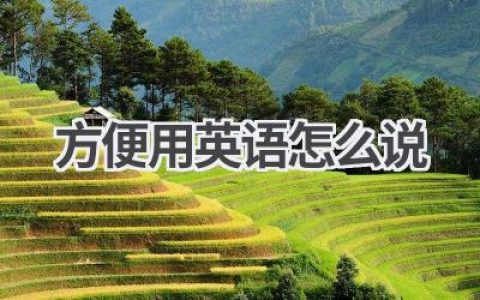 方便用英语怎么说