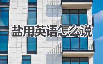 盐用英语怎么说