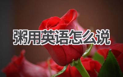 粥用英语怎么说