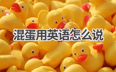 混蛋用英语怎么说