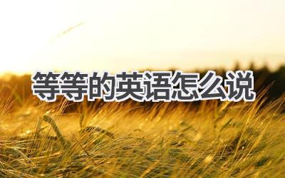 等等的英语怎么说