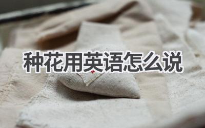 种花用英语怎么说