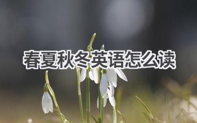 春夏秋冬英语怎么读