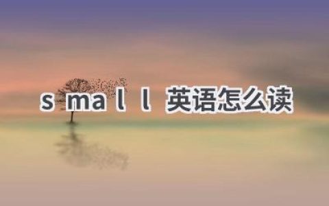 small英语怎么读