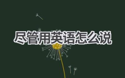 尽管用英语怎么说
