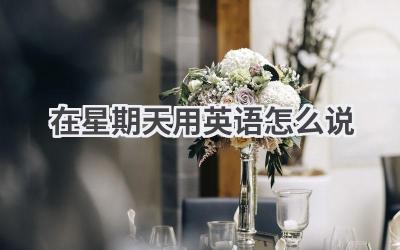 在星期天用英语怎么说